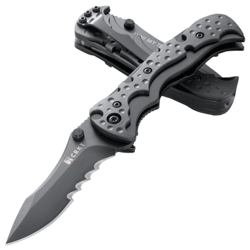 Mini My Tighe Black Veff Serration Folding Knife | Camouflage.ca