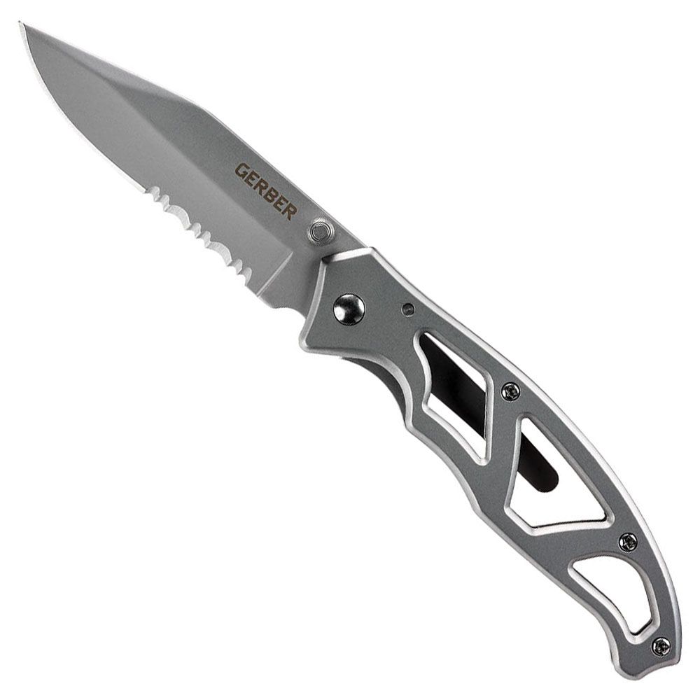 Gerber 22 48443 Paraframe I Stainless Steel Serrated Edge Folding Knife