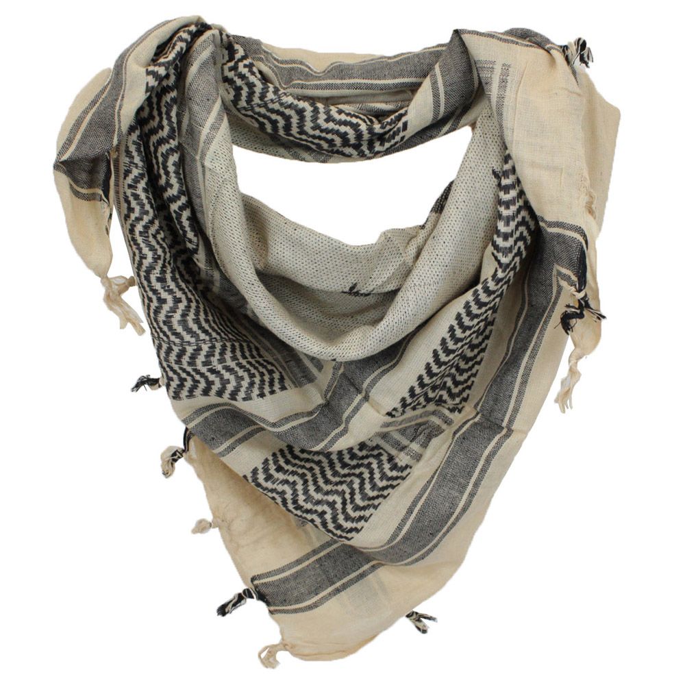 Arab Shemagh With Tactical Flag Print - Tan | Camouflage.ca