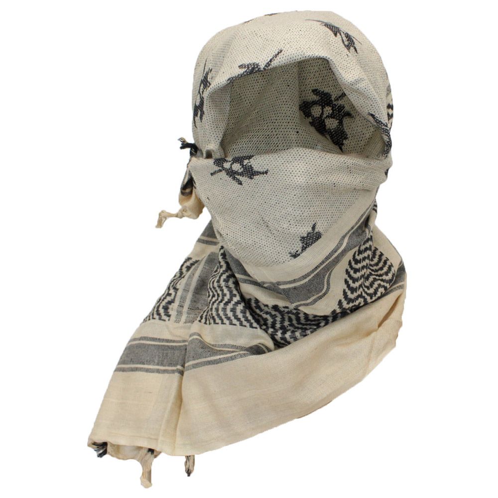 Arab Shemagh With Tactical Flag Print - Tan | Camouflage.ca