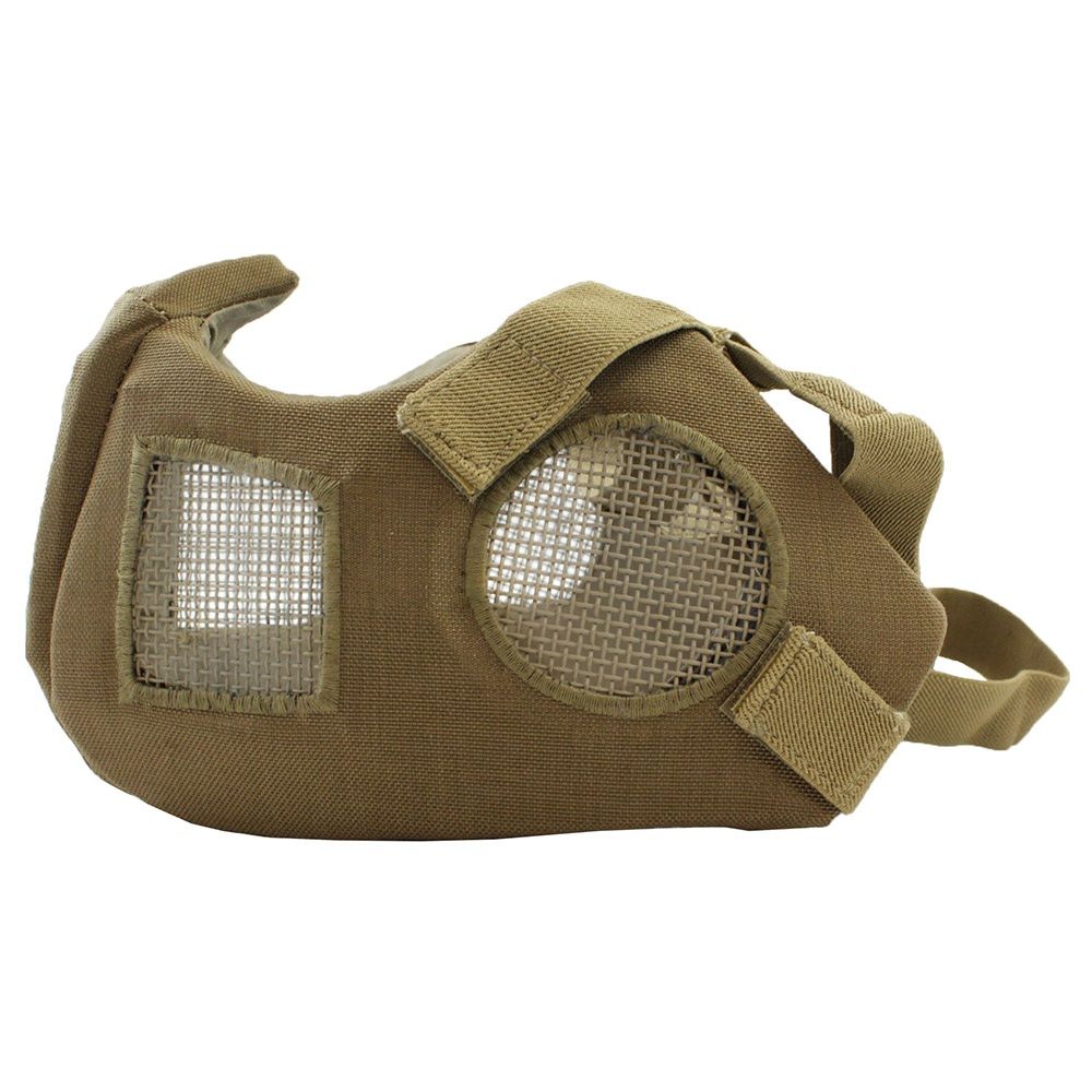 Airsoft Half Face Mesh Mask - Tan | Camouflage.ca