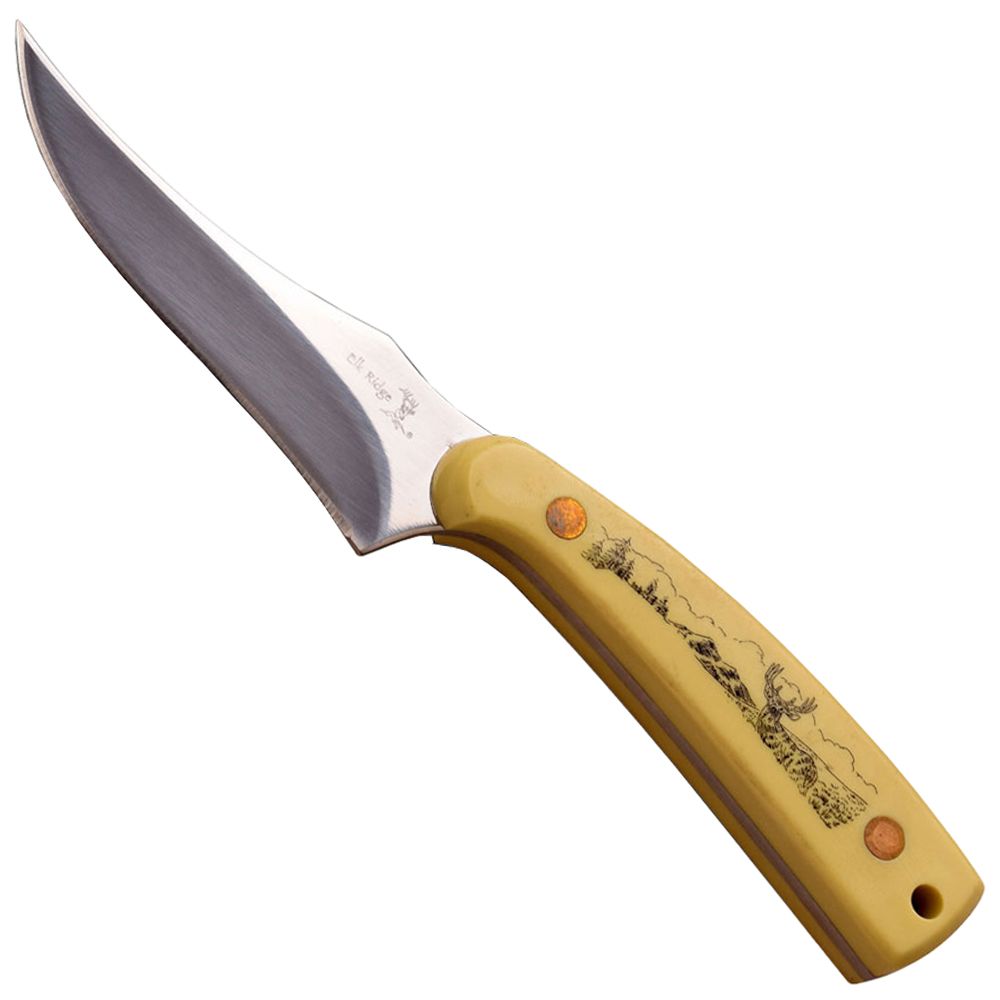 Elk Ridge 299 Trailing Point Blade Fixed Knife | Camouflage.ca