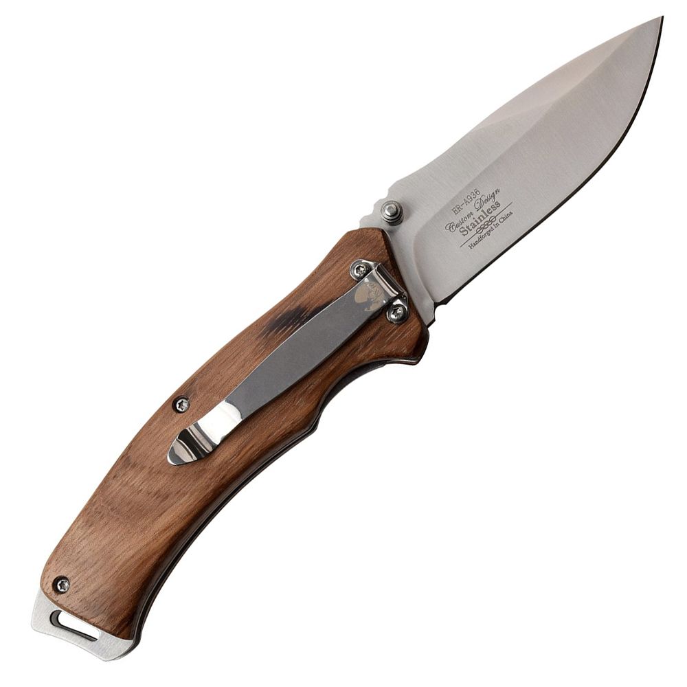 Elk Ridge Zebra Wood Handle Folding Knife Camouflage.ca