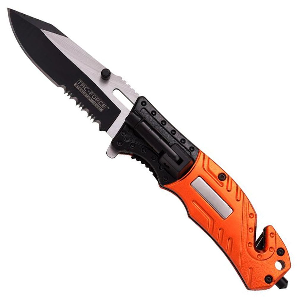 Tac-Force 4.5 Inch Spring Assisted Orange Handle Folding Knife ...