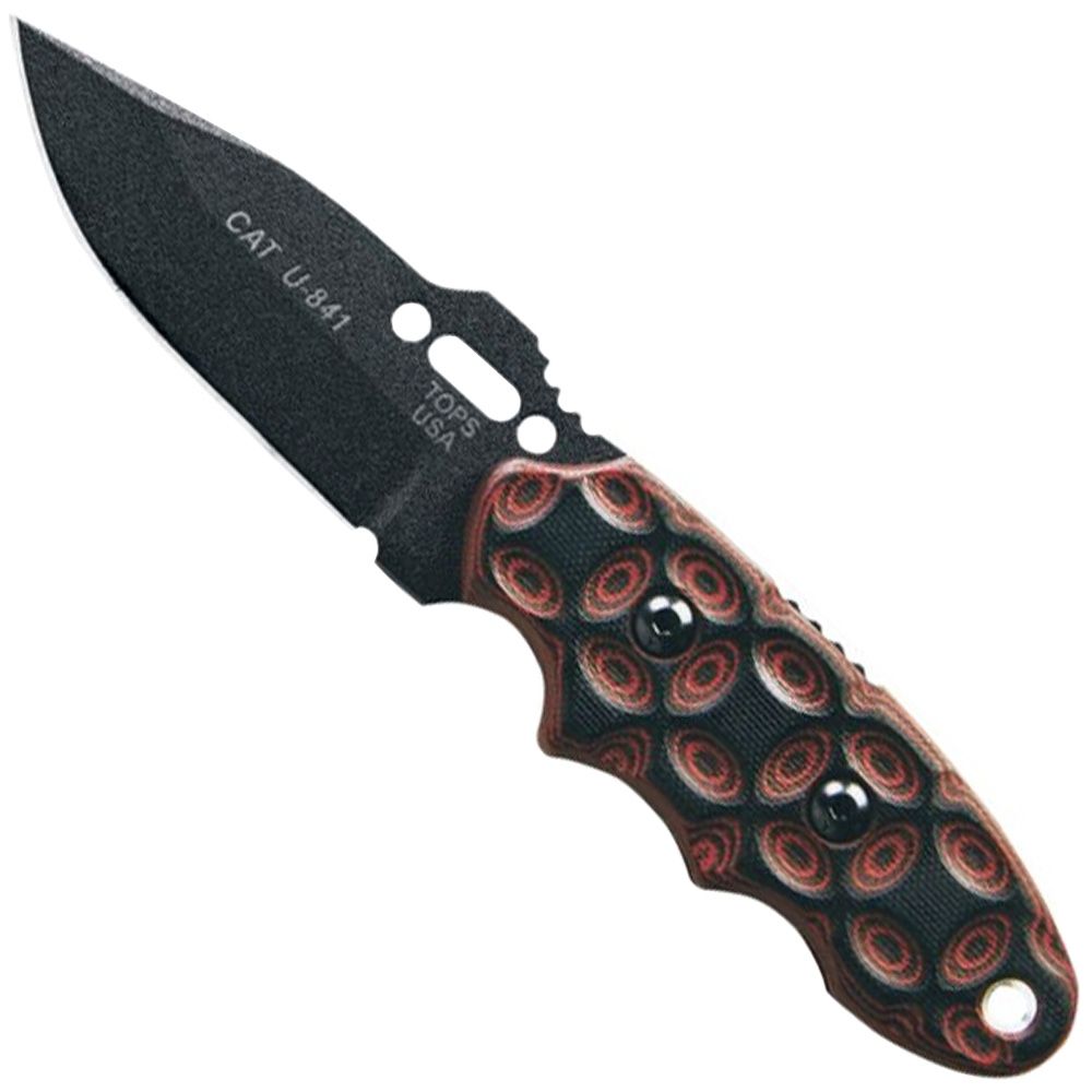 Download CAT Red and Black G-10 Handle Fixed Blade Knife ...