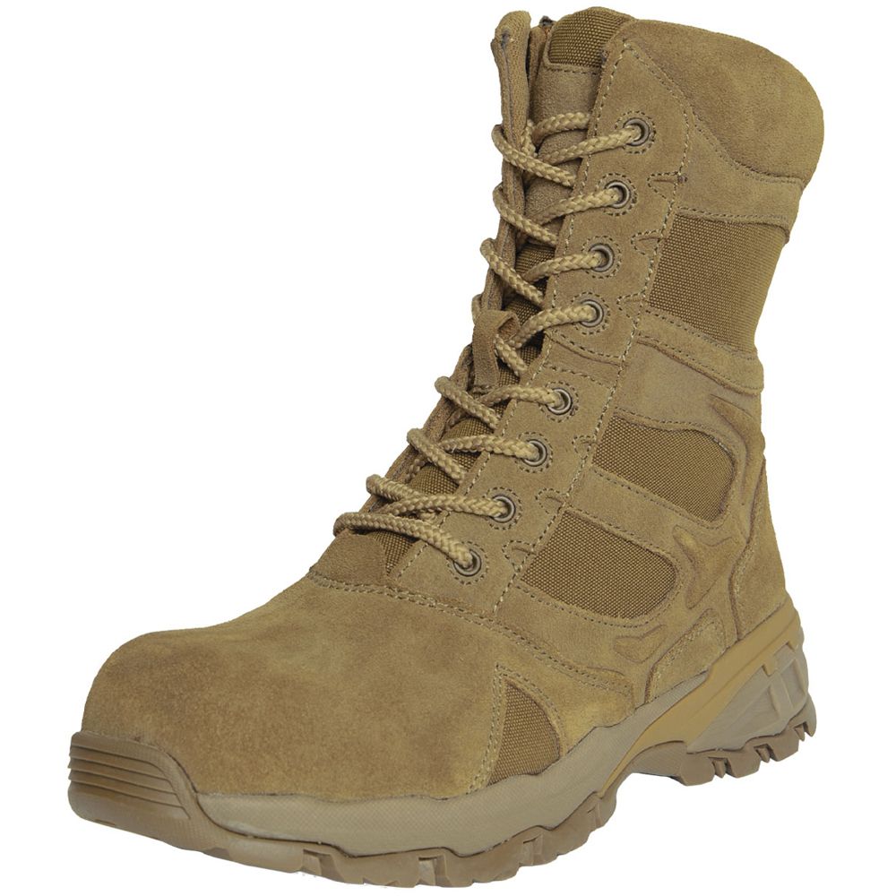 coyote brown composite toe boots