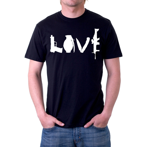 Love Weapons Custom Printed T-Shirt | Camouflage.ca