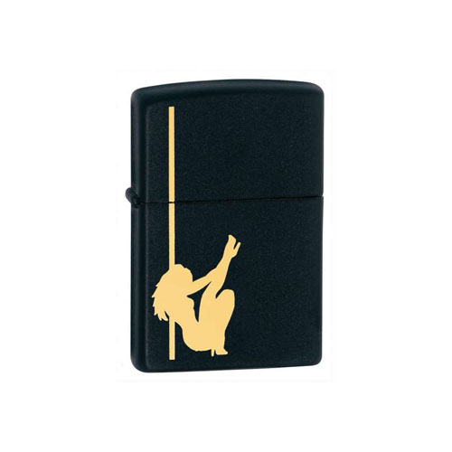 Zippo Girl Pole Dancer Black Matte Lighter | camouflage.ca